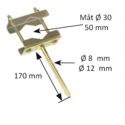 509080 • Collier à tire-fond Ø 12 mm pour mât Ø 30 à 50 mm