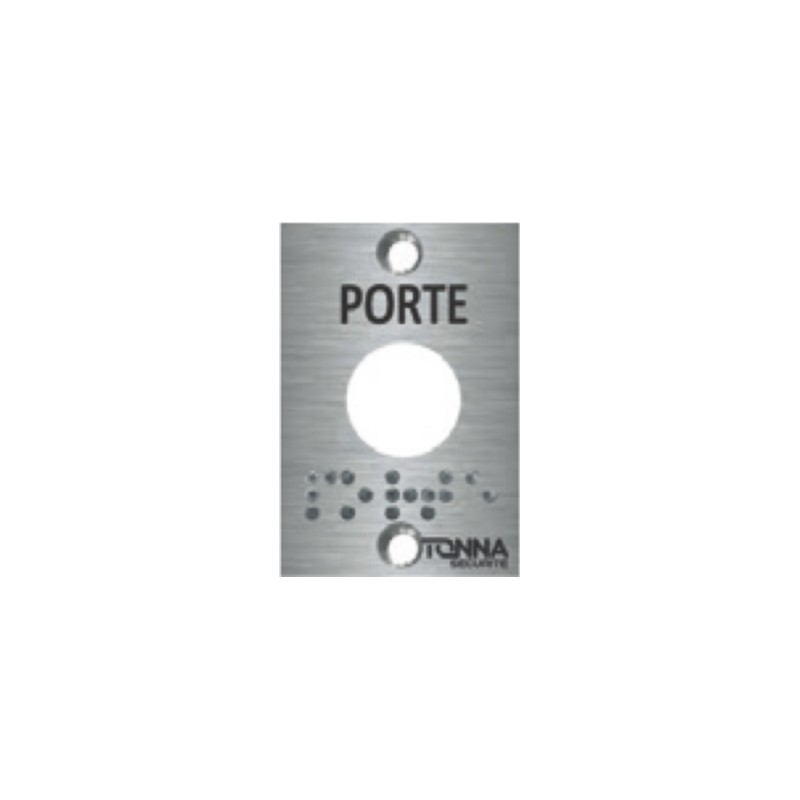 640014 • Façade inox "PORTE" à visser - 60 x 40 mm