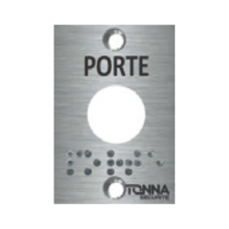 640014 • Façade inox "PORTE" à visser - 60 x 40 mm